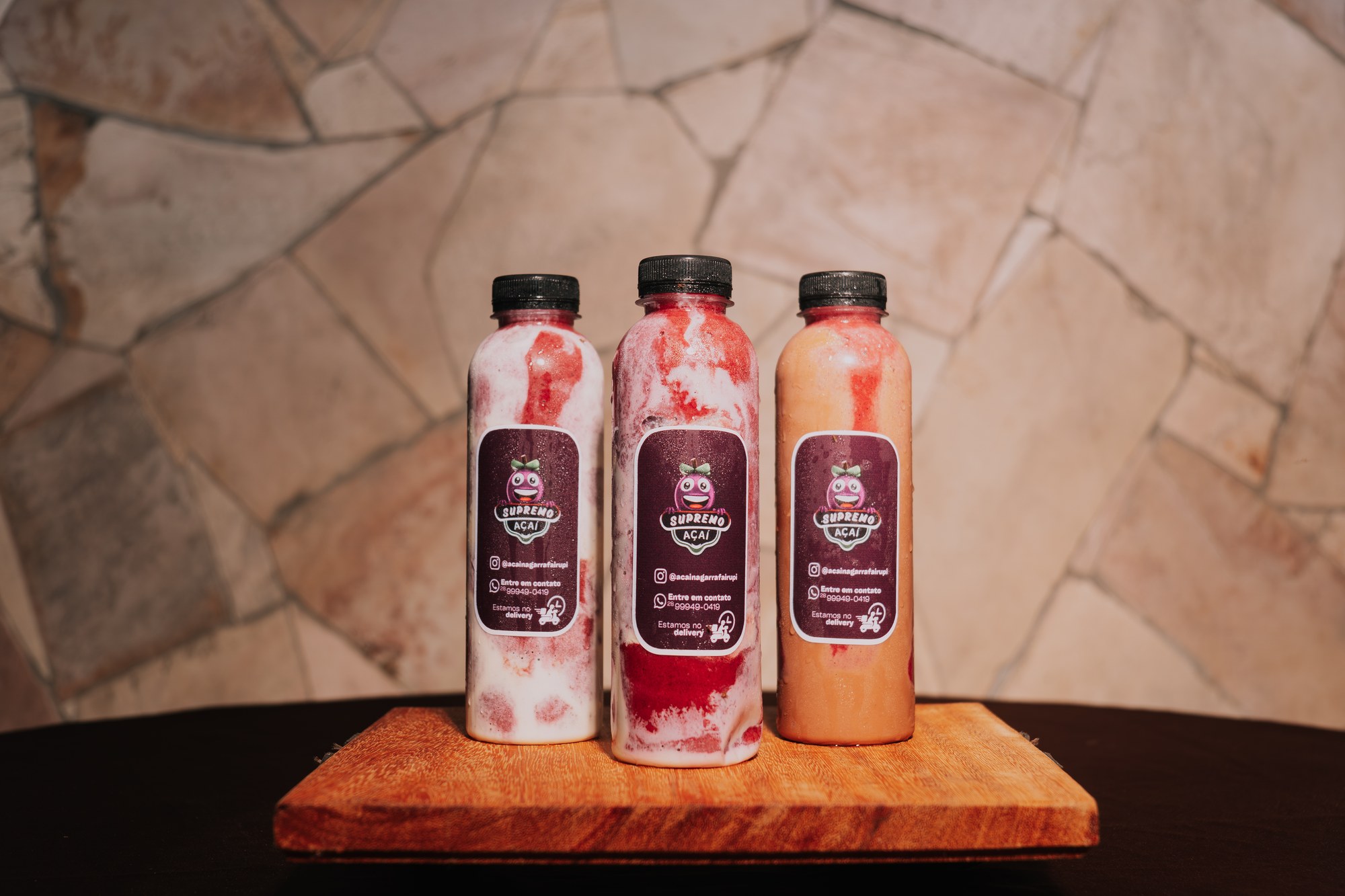 Açaí na Garrafa, do empreendimento Supremo Açaí, para o Sabores do Caparaó em Irupi.